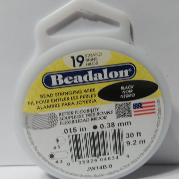 Bead Stringing Wire Black 19 Strand 30 Feet 0.38mm - Picture 1 of 4